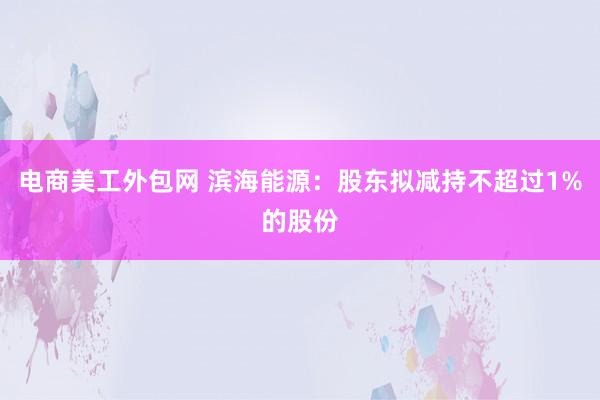 电商美工外包网 滨海能源：股东拟减持不超过1%的股份