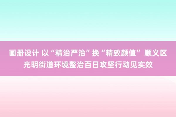 画册设计 以“精治严治”换“精致颜值” 顺义区光明街道环境整治百日攻坚行动见实效